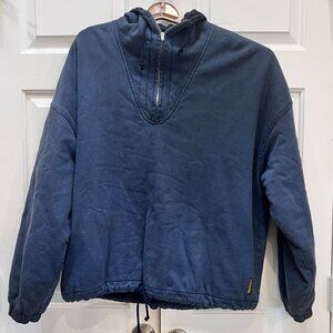 VTG Armani Jeans Mens M Y2K Jacket Hooded Pullover Hyper Cold Italy 90s Quilted